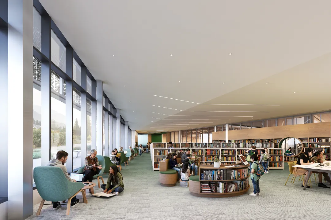 Coquitlam Public Library branch inside the Burke Mountain Community Centre