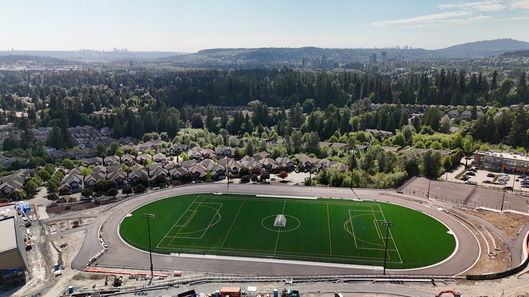 Burke Mountain Athletic Park — joint community-school site shared with the new SD43 Middle/Secondary School