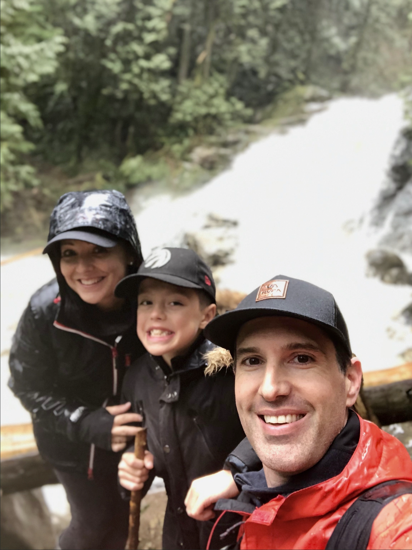 Crystal Falls on Pritchett Creek, Coquitlam BC &mdash; vertical view of the falls inside Pinecone Burke Provincial Park