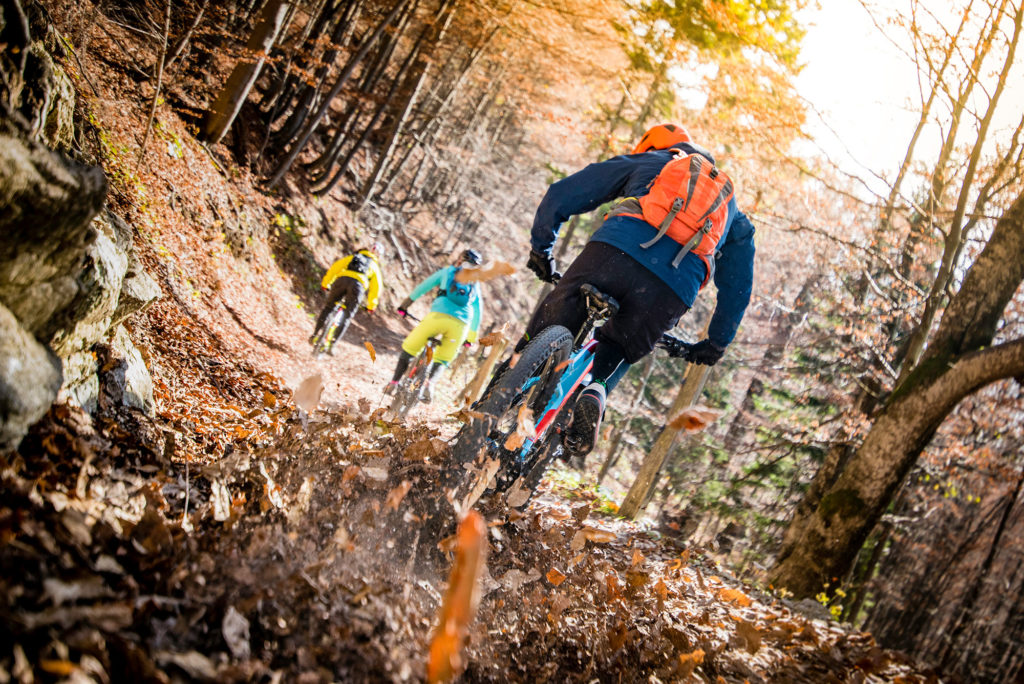 Mountain bikers on a Port Moody trail near Heritage Mountain