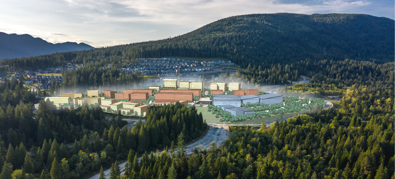 Burke Mountain Village future build-out — architect rendering